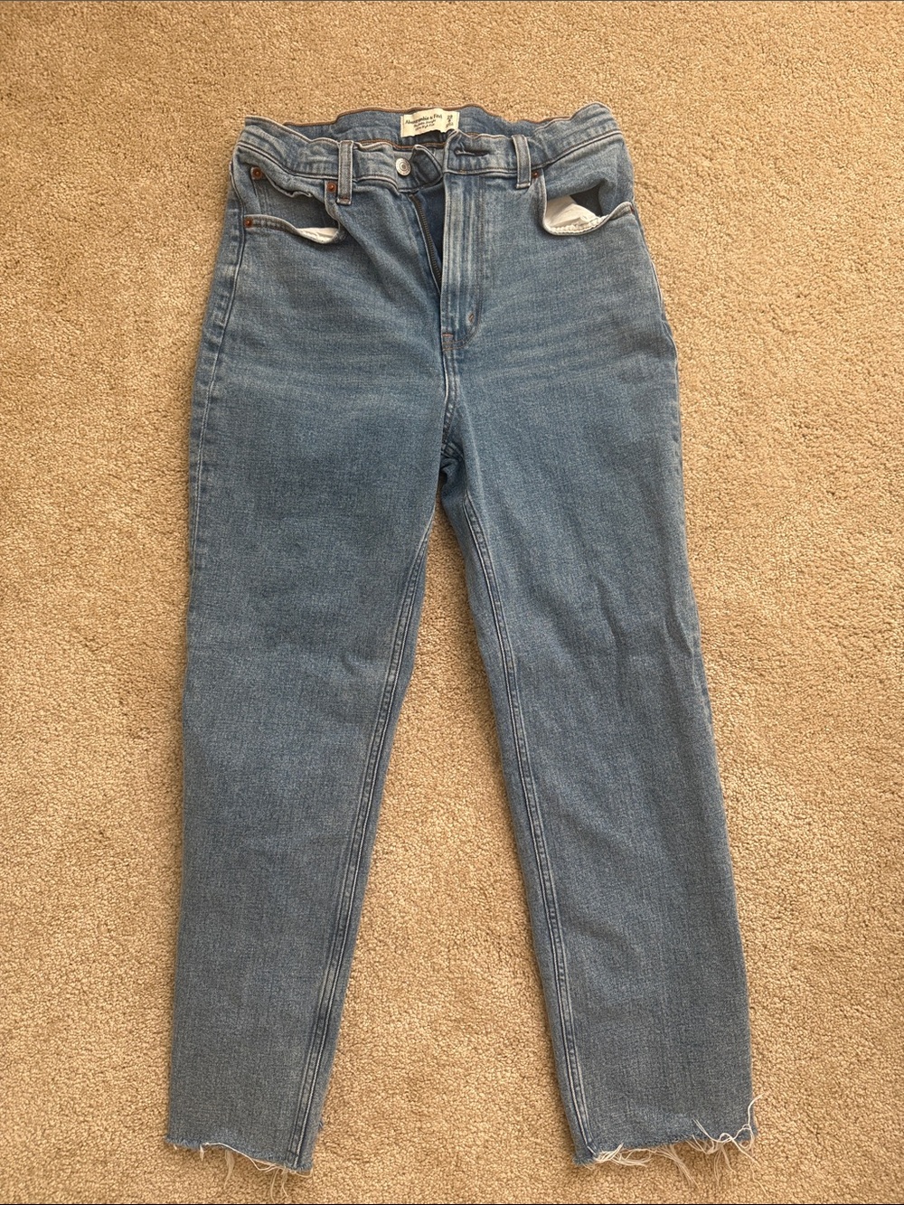 Abercrombie & Fitch High-Rise Light Blue Straight Jeans